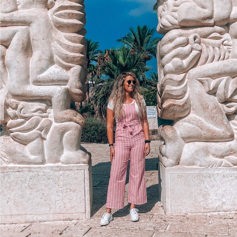 Pink Linen Overalls
